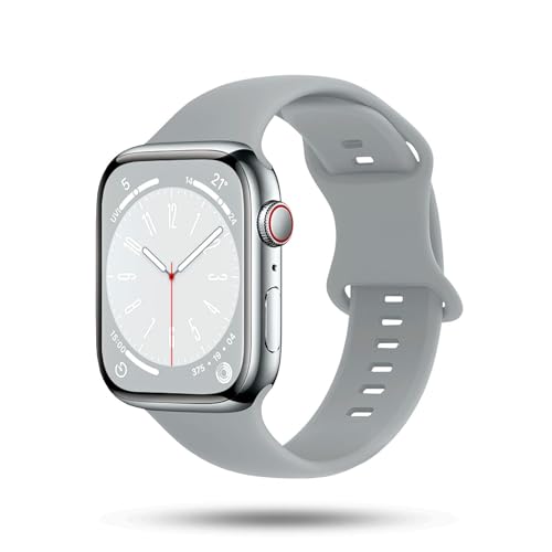 ONEFLOW Soft Band kompatibel mit Apple Watch 10 (42mm) Armband Sport Outdoor, Sportarmband Damen Herren, iWatch Armbänder Silikon weich, Ersatzarmband flexibel Silikonarmband, Hellgrau von ONEFLOW