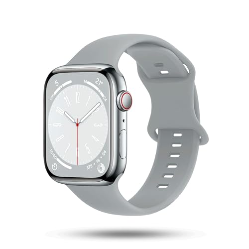 ONEFLOW Soft Band kompatibel mit Apple Watch 10 (46mm) Armband Sport Outdoor, Sportarmband Damen Herren, iWatch Armbänder Silikon weich, Ersatzarmband flexibel Silikonarmband, Hellgrau von ONEFLOW
