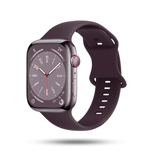 ONEFLOW Soft Band kompatibel mit Apple Watch 3 (38mm) Armband Sport Outdoor, Sportarmband Damen Herren, iWatch Armbänder Silikon weich, Ersatzarmband flexibel Silikonarmband, Lila von ONEFLOW