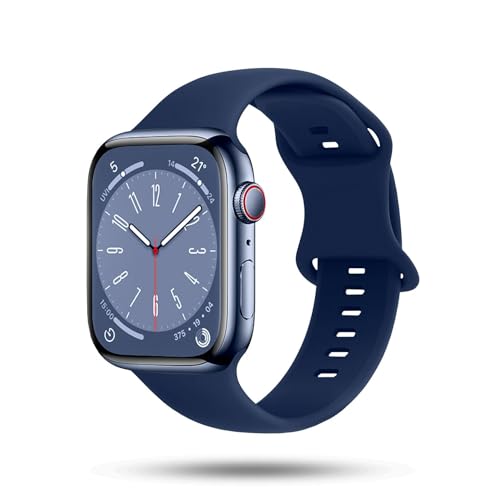 ONEFLOW Soft Band kompatibel mit Apple Watch 6 (40mm) Armband Sport Outdoor, Sportarmband Damen Herren, iWatch Armbänder Silikon weich, Ersatzarmband flexibel Silikonarmband, Blau von ONEFLOW