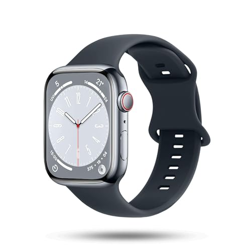 ONEFLOW Soft Band kompatibel mit Apple Watch 7 (41mm) Armband Sport Outdoor, Sportarmband Damen Herren, iWatch Armbänder Silikon weich, Ersatzarmband flexibel Silikonarmband, Grau von ONEFLOW