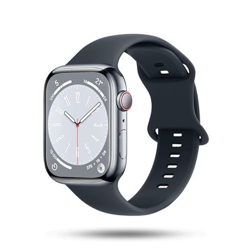ONEFLOW Soft Band kompatibel mit Apple Watch 8 (41mm) Armband Sport Outdoor, Sportarmband Damen Herren, iWatch Armbänder Silikon weich, Ersatzarmband flexibel Silikonarmband, Grau von ONEFLOW