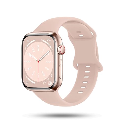 ONEFLOW Soft Band kompatibel mit Apple Watch 8 (41mm) Armband Sport Outdoor, Sportarmband Damen Herren, iWatch Armbänder Silikon weich, Ersatzarmband flexibel Silikonarmband, Rosa von ONEFLOW