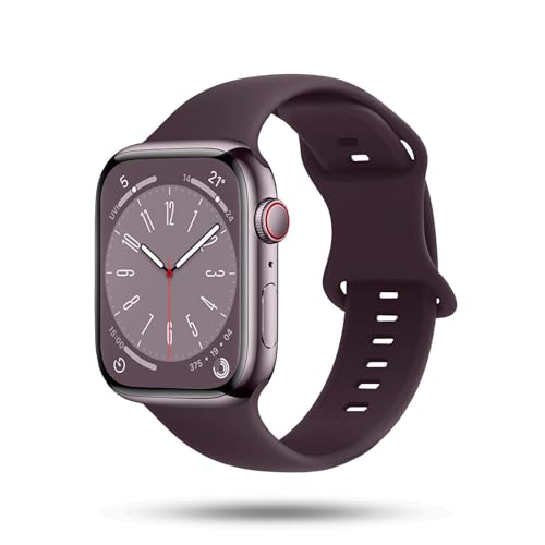 ONEFLOW Soft Band kompatibel mit Apple Watch 8 (45mm) Armband Sport Outdoor, Sportarmband Damen Herren, iWatch Armbänder Silikon weich, Ersatzarmband flexibel Silikonarmband, Lila von ONEFLOW