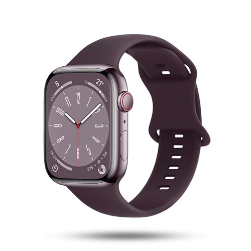 ONEFLOW Soft Band kompatibel mit Apple Watch 9 (41mm) Armband Sport Outdoor, Sportarmband Damen Herren, iWatch Armbänder Silikon weich, Ersatzarmband flexibel Silikonarmband, Lila von ONEFLOW