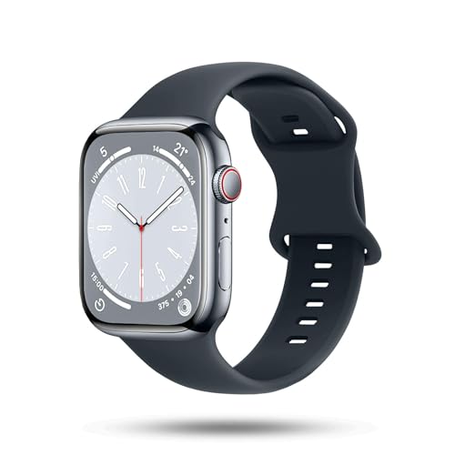 ONEFLOW Soft Band kompatibel mit Apple Watch SE 2 (40mm) Armband Sport Outdoor, Sportarmband Damen Herren, iWatch Armbänder Silikon weich, Ersatzarmband flexibel Silikonarmband, Grau von ONEFLOW
