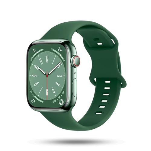ONEFLOW Soft Band kompatibel mit Apple Watch Ultra 2 (49mm) Armband Sport Outdoor, Sportarmband Damen Herren, iWatch Armbänder Silikon weich, Ersatzarmband flexibel Silikonarmband, Grün von ONEFLOW