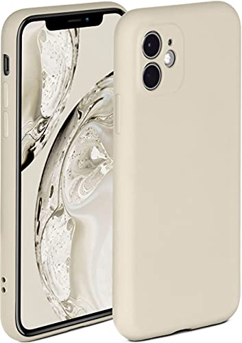 ONEFLOW Soft Case kompatibel mit Apple iPhone 11 Hülle aus Silikon, erhöhte Kante für Bildschirmschutz, zweilagig, weiche Handyhülle - matt Creme von ONEFLOW