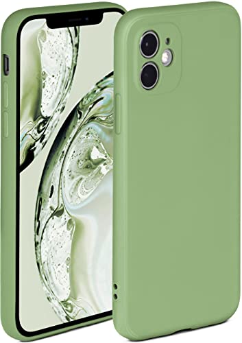 ONEFLOW Soft Case kompatibel mit Apple iPhone 12 Mini Hülle aus Silikon, erhöhte Kante für Bildschirmschutz, zweilagig, weiche Handyhülle - matt Grün von ONEFLOW