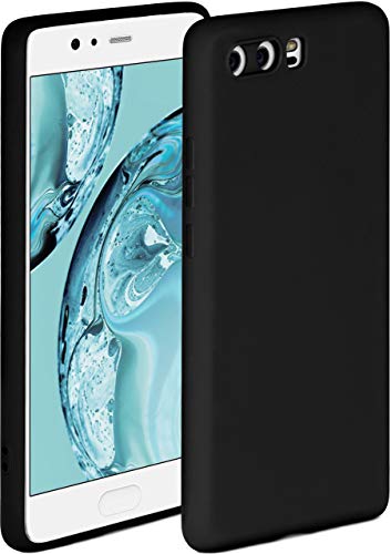 ONEFLOW Soft Case kompatibel mit Huawei P10 Hülle aus Silikon, erhöhte Kante für Bildschirmschutz, zweilagig, weiche Handyhülle - matt Schwarz von ONEFLOW