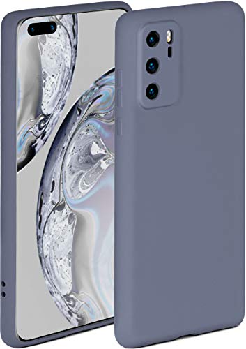 ONEFLOW Soft Case kompatibel mit Huawei P40 Hülle aus Silikon, erhöhte Kante für Bildschirmschutz, zweilagig, weiche Handyhülle - matt Blau Grau von ONEFLOW