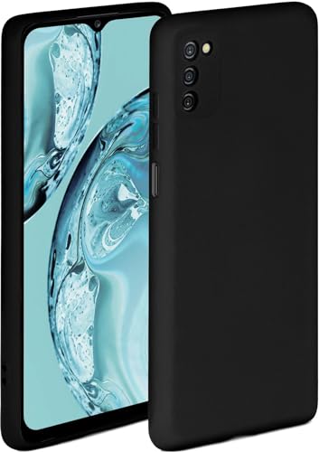 ONEFLOW Soft Case kompatibel mit Samsung Galaxy A03s Hülle aus Silikon, erhöhte Kante für Bildschirmschutz, zweilagig, weiche Handyhülle - matt Schwarz von ONEFLOW