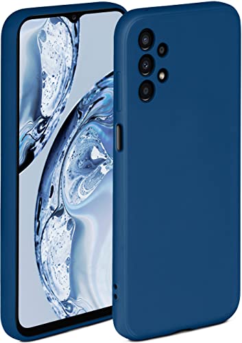ONEFLOW Soft Case kompatibel mit Samsung Galaxy A13 (4G) Hülle aus Silikon, erhöhte Kante für Bildschirmschutz, zweilagig, weiche Handyhülle - matt Blau von ONEFLOW