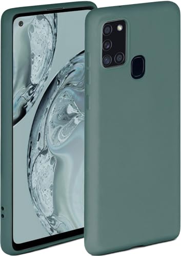 ONEFLOW Soft Case kompatibel mit Samsung Galaxy A21s Hülle aus Silikon, erhöhte Kante für Bildschirmschutz, zweilagig, weiche Handyhülle - matt Petrol von ONEFLOW