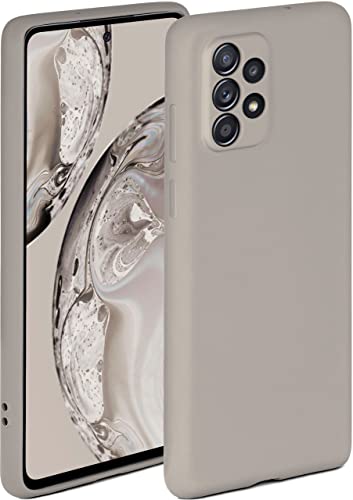 ONEFLOW Soft Case kompatibel mit Samsung Galaxy A52 / A52s 5G Hülle aus Silikon, erhöhte Kante für Bildschirmschutz, zweilagig, weiche Handyhülle - matt Taupe von ONEFLOW