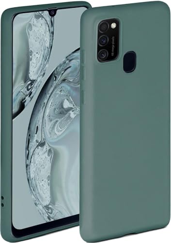 ONEFLOW Soft Case kompatibel mit Samsung Galaxy M21 Hülle aus Silikon, erhöhte Kante für Bildschirmschutz, zweilagig, weiche Handyhülle - matt Petrol von ONEFLOW
