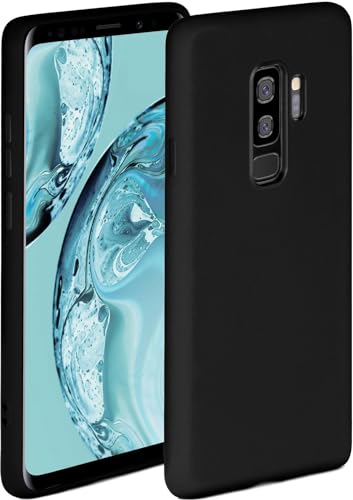 ONEFLOW Soft Case kompatibel mit Samsung Galaxy S9 Plus Hülle aus Silikon, erhöhte Kante für Bildschirmschutz, zweilagig, weiche Handyhülle - matt Schwarz von ONEFLOW