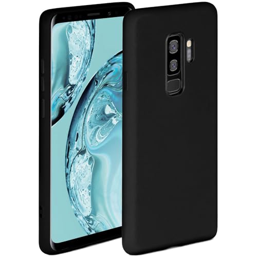 ONEFLOW Soft Case kompatibel mit Samsung Galaxy S9 Plus Hülle aus Silikon, erhöhte Kante für Bildschirmschutz, zweilagig, weiche Handyhülle - matt Schwarz von ONEFLOW