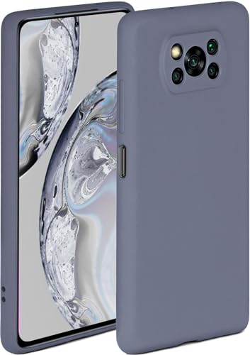 ONEFLOW Soft Case kompatibel mit Xiaomi Poco X3 NFC / X3 Pro Hülle aus Silikon, erhöhte Kante für Bildschirmschutz, zweilagig, weiche Handyhülle - matt Blau Grau von ONEFLOW