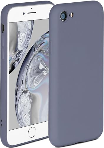 ONEFLOW Soft Case kompatibel mit iPhone 7/8 / SE (2020/2022) Hülle aus Silikon, erhöhte Kante für Bildschirmschutz, zweilagig, weiche Handyhülle - matt Blau Grau von ONEFLOW