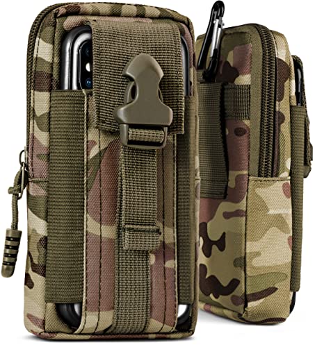 ONEFLOW Survival Case für alle Nokia Modelle - Gürteltasche aus Nylon, Handytasche mit Karabiner, Handy Gürtel Tasche Outdoor Handyhülle, Grün Camouflage von ONEFLOW