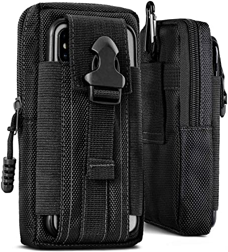 ONEFLOW Survival Case kompatibel mit Nokia 108 – Handy Gürteltasche aus Nylon mit Karabiner, Taktische EDC Tasche mit Gürtel Halterung, Outdoor Handyhülle – Schwarz von ONEFLOW