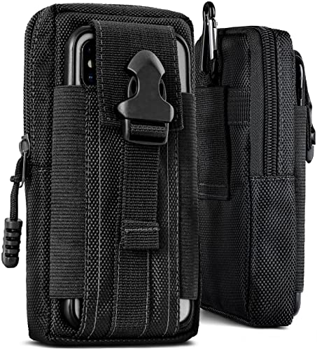 ONEFLOW Survival Case für Samsung Galaxy Z Fold 5 Handy Gürteltasche aus Nylon mit Karabiner, Taktische EDC Tasche mit Gürtel Halterung, Handyhülle Outdoor Handytasche, Schwarz von ONEFLOW