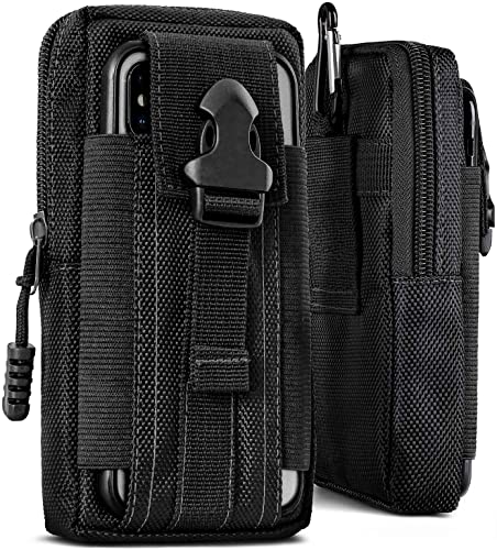 ONEFLOW Survival Case kompatibel mit Xiaomi Redmi Note 12 Pro 5G – Handy Gürteltasche aus Nylon mit Karabiner, Taktische EDC Tasche mit Gürtel Halterung, Outdoor Handyhülle – Schwarz von ONEFLOW