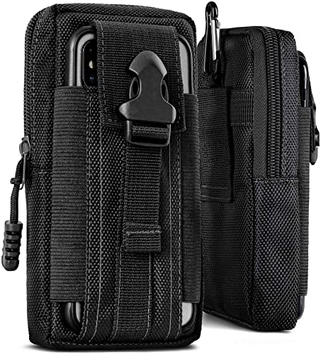 ONEFLOW Survival Case kompatibel mit ZTE Blade V2020 – Handy Gürteltasche aus Nylon mit Karabiner, Taktische EDC Tasche mit Gürtel Halterung, Outdoor Handyhülle – Schwarz von ONEFLOW