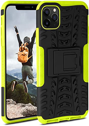 ONEFLOW Tank Case kompatibel mit Apple iPhone 11 Pro Max - Hülle Outdoor stoßfest, Handyhülle mit Ständer, Kamera- und Bildschirmschutz, Handy Hardcase Panzerhülle, Lime - Grün von ONEFLOW