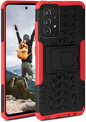 ONEFLOW Tank Case kompatibel mit Samsung Galaxy A52 / A52s 5G - Hülle Outdoor stoßfest, Handyhülle mit Ständer, Kamera- und Bildschirmschutz, Handy Hardcase Panzerhülle, Vulcano - Rot von ONEFLOW