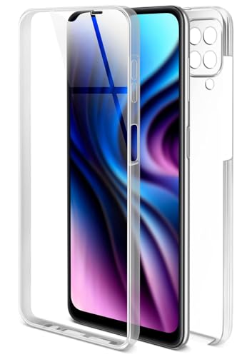 ONEFLOW Touch Case für Samsung Galaxy A12 Hülle 360 Grad Komplett Schutz beidseitig, Handyhülle mit Displayschutz, TPU Schutzhülle durchsichtig vorne und hinten stoßfest, Klar von ONEFLOW