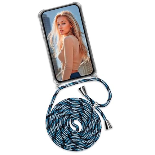 ONEFLOW Twist Case – Handyhülle mit Band für Samsung Galaxy S25 Plus - Handykette zum Umhängen, Hülle mit Kette abnehmbar, Handy Umhängeband, Schutzhülle und Kordel – Blau Hellblau von ONEFLOW