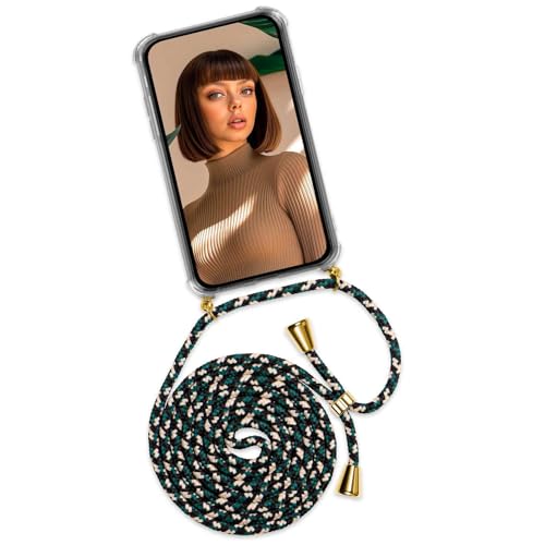ONEFLOW Twist Case – Handyhülle mit Band für Samsung Galaxy S25 Plus - Handykette zum Umhängen, Hülle mit Kette abnehmbar, Handy Umhängeband, Schutzhülle und Kordel – Camo Grün von ONEFLOW