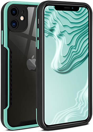 ONEFLOW Vanguard Case kompatibel mit Apple iPhone 11 Hülle mit Display- und Kameraschutz, Hybrid Schutzhülle aus Silikon und TPU, stoßfeste Handyhülle durchsichtig - Mint von ONEFLOW