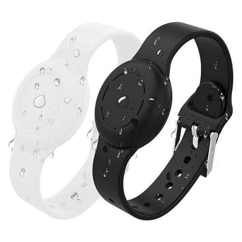 2 Pack AirTag Kinder Wasserdicht Armband - 2er Pack Versteckt Halter für Apple Air Tag IP53 Ganzkörperschutz Silikon AirTags Hülle Kleinkind Anti-Verloren GPS Tracking von ONEONTA