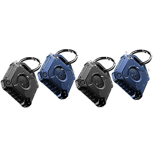 ONEONTA 4er Pack Airtag Anhänger - Airtag Schlüsselanhänger - Airtag Hülle Wasserdicht - Air Tages Apple Anhänger - Airtag Halter Hund, Robust TPU, 2er Pack Schwarz+2er Pack Blau von ONEONTA