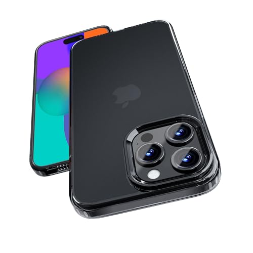 ONES Translucent Hybrid Hülle für iPhone 15 Pro Hard Case, Kombination aus weichem Silikonrand und hartem mattschwarzem PC-Panel, bruchsichere Airbags nach MIL-Standard, Matte Clear, Anti-Yellowing ONES Translucent Hybrid Hülle für iPhone 15 Pro Hard Case, Kombination aus weichem Silikonrand und hartem mattschwarzem PC-Panel, bruchsichere Airbags nach MIL-Standard, Matte Clear, Anti-Yellowing von ONES
