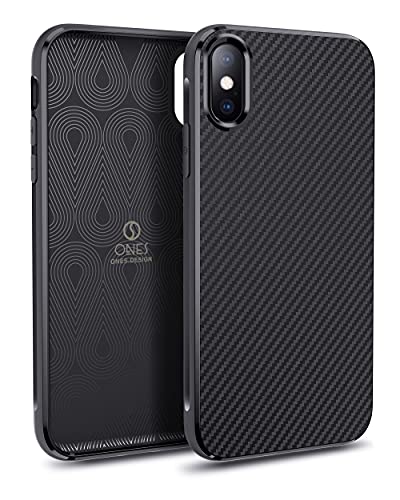ONES Ultra Dünn Hülle für iPhone XS Max · Kohlefaser-Textur [Fingerabdruck Verhinderung] [Kamera- und Bildschirmschutz] [Stoßdämpfung] [rutschfest] · Leicht Handyhülle Schwarze von ONES
