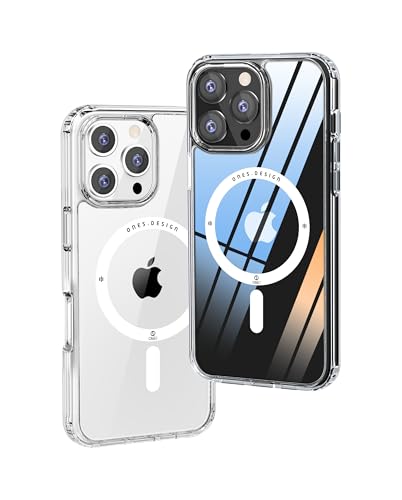 ONES für iPhone16ProMax HD Transparenz Hülle MagSafe Magnetring 【PC-Schutzplatte + TPU-Weichrahmen Hybridkonstruktion】【Stoßfeste Airbags】 Qi-Drahtloses Laden Kratzschutz rutschfest Ultraleicht von ONES