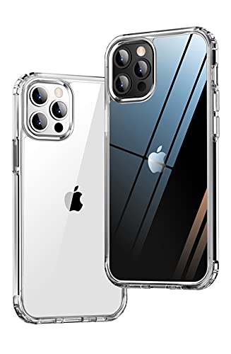 ONES iPhone 14 Pro HD Durchsichtig Dünn Hart Hülle『Stoßfest Airbag Militärstandard』『Erhöhte Kanten Schutz Kamera Bildschirm』[Anti-Gelb] [rutschfest], PC + TPU Hybrid Silikonhülle für Apple 6,1 Zoll von ONES