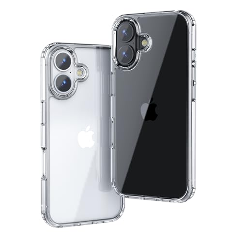 ONES iPhone 16 Plus HD Transparenz Hülle, Stoßfeste PC-Hartschale und stoßabsorbierende Silikonkanten, US MIL Standard, super stoßfester Airbags, Erhöhter Kanten und Eckenschutz, Qi-Aufladung, Dünn ONES iPhone 16 Plus HD Transparenz Hülle, Stoßfeste PC-Hartschale und stoßabsorbierende Silikonkanten, US MIL Standard, super stoßfester Airbags, Erhöhter Kanten und Eckenschutz, Qi-Aufladung, Dünn von ONES