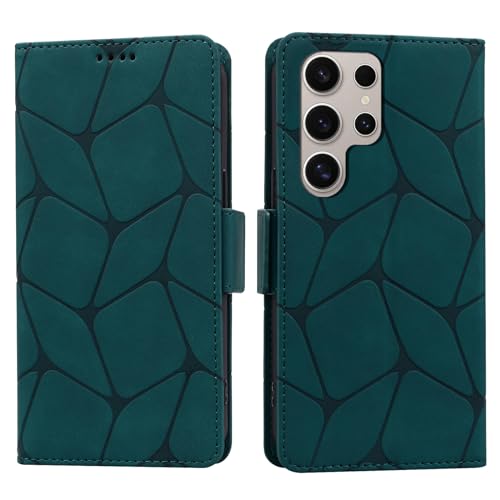 Handyhülle Samsung Galaxy S24 Ultra Stoßfest Hülle Magnet Kartenfach Standfunktion Wallet Leder Klappbar Schutzhülle für Samsung Galaxy S24 Ultra Grün von ONETHEFUL
