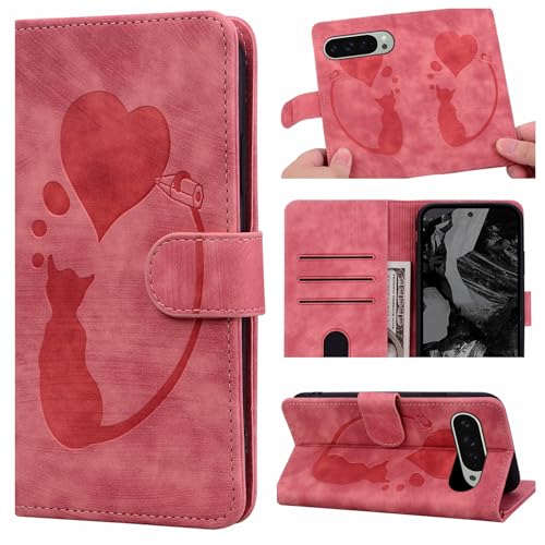 Handyhülle für Google Pixel 9/Google Pixel 9 Pro Klapphülle Mit Kartenfach Standfunktion Premium Lederhülle Flip Case Tasche Schutzhülle Liebe Katze für Pixel 9 Pro/Pixel 9 rosa Handyhülle für Google Pixel 9/Google Pixel 9 Pro Klapphülle Mit Kartenfach Standfunktion Premium Lederhülle Flip Case Tasche Schutzhülle Liebe Katze für Pixel 9 Pro/Pixel 9 rosa von ONETHEFUL