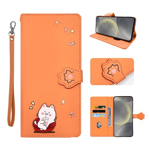 Handyhülle für Samsung Galaxy S24 Hülle Premium PU Leder Magnet Kartenfach Standfunktion Klapphülle Schutzhülle mit Samsung S24 orange Handyhülle für Samsung Galaxy S24 Hülle Premium PU Leder Magnet Kartenfach Standfunktion Klapphülle Schutzhülle mit Samsung S24 orange von ONETHEFUL