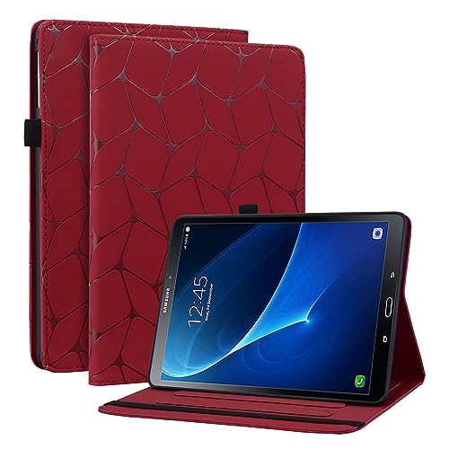 Hülle für Samsaung Galaxy Tab A6 10.1 Zoll 2016 T580 T585 Stoßfest Schutzhülle mit Auto aufwachen/Schlaf Funktion Elastisches Band TabletHülle für Galaxy Tab A 10.1" 2016 Rot von ONETHEFUL