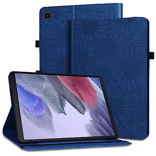 Hülle für Samsung Galaxy Tab A7 Lite 8.7" 2021 T220 T225 Schützhülle mit KlappStänder Auto Schlaf Wach Funktion,Elastisches Band Kartensteckplatz Case Blau von ONETHEFUL