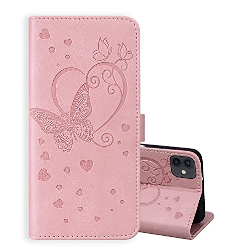 ONETHEFUL Schutzhülle für iPhone 11, Schutzhüllen aus Kunstleder mit Standfunktion, Rosa mit Schmetterlingsmuster ONETHEFUL Schutzhülle für iPhone 11, Schutzhüllen aus Kunstleder mit Standfunktion, Rosa mit Schmetterlingsmuster von ONETHEFUL