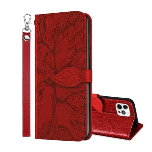 ONETHEFUL Handyhülle Tasche Book Cover für iPhone 12/12 Pro Hülle Kunstleder Klappbar Flip Phone Case Brieftasche Huelle Etui mit Ständer rot ONETHEFUL Handyhülle Tasche Book Cover für iPhone 12/12 Pro Hülle Kunstleder Klappbar Flip Phone Case Brieftasche Huelle Etui mit Ständer rot von ONETHEFUL