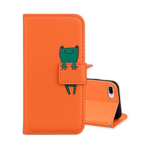 ONETHEFUL Handyhülle Tasche für iPhone 8 Plus/iPhone 7 Plus Hülle Premium Leder Ständer Flip Phone Schutzhülle Klappbar Brieftasche Etui Huelle Orange ONETHEFUL Handyhülle Tasche für iPhone 8 Plus/iPhone 7 Plus Hülle Premium Leder Ständer Flip Phone Schutzhülle Klappbar Brieftasche Etui Huelle Orange von ONETHEFUL